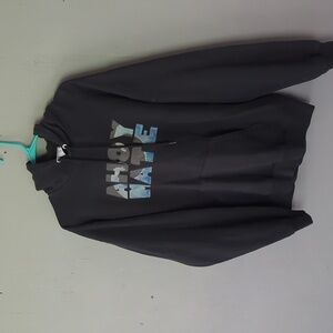 Black hoodie hoody ahoy mate sailing beach size L Large